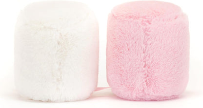 Jellycat Amuseables Pink and White Marshmallows Stuffed Toy, 3.5 inches | Food Plush | Fun Gift Idea