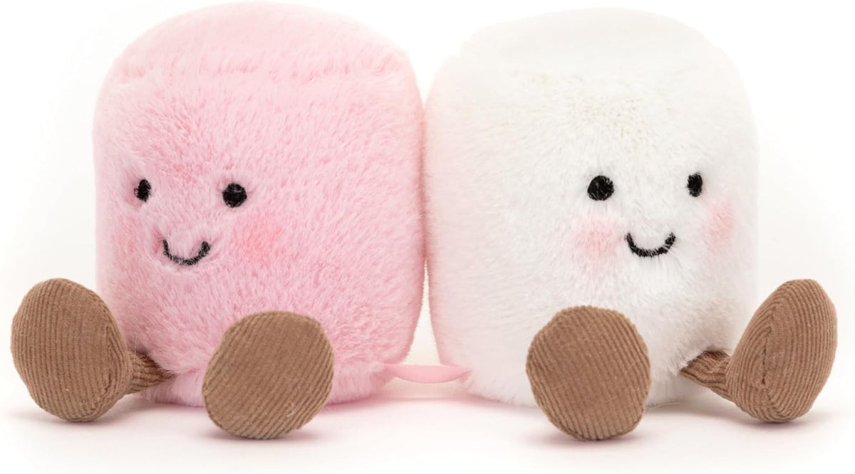 Jellycat Amuseables Pink and White Marshmallows Stuffed Toy, 3.5 inches | Food Plush | Fun Gift Idea