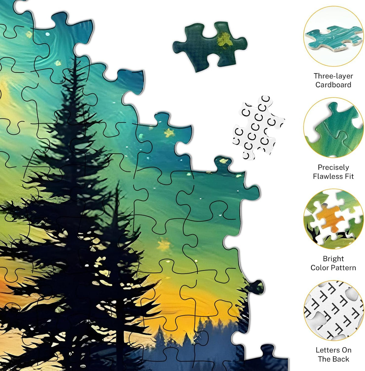 Northern Lights Puzzles for Adults 1000 Pieces, Aurora Borealis Nature Landscape 1000 Piece Puzzle for Adults, Impossible Difficult Hard Fun Jigsaw Puzzles 1000 Pieces