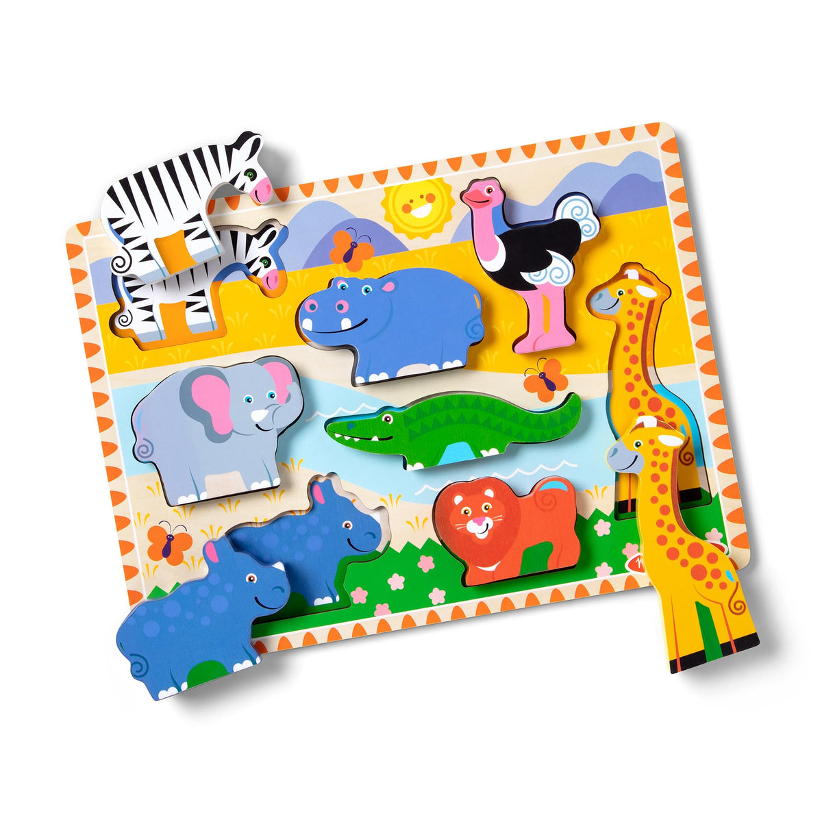 Melissa & Doug Farm Wooden Chunky Puzzle (8 pcs) - FSC Certified