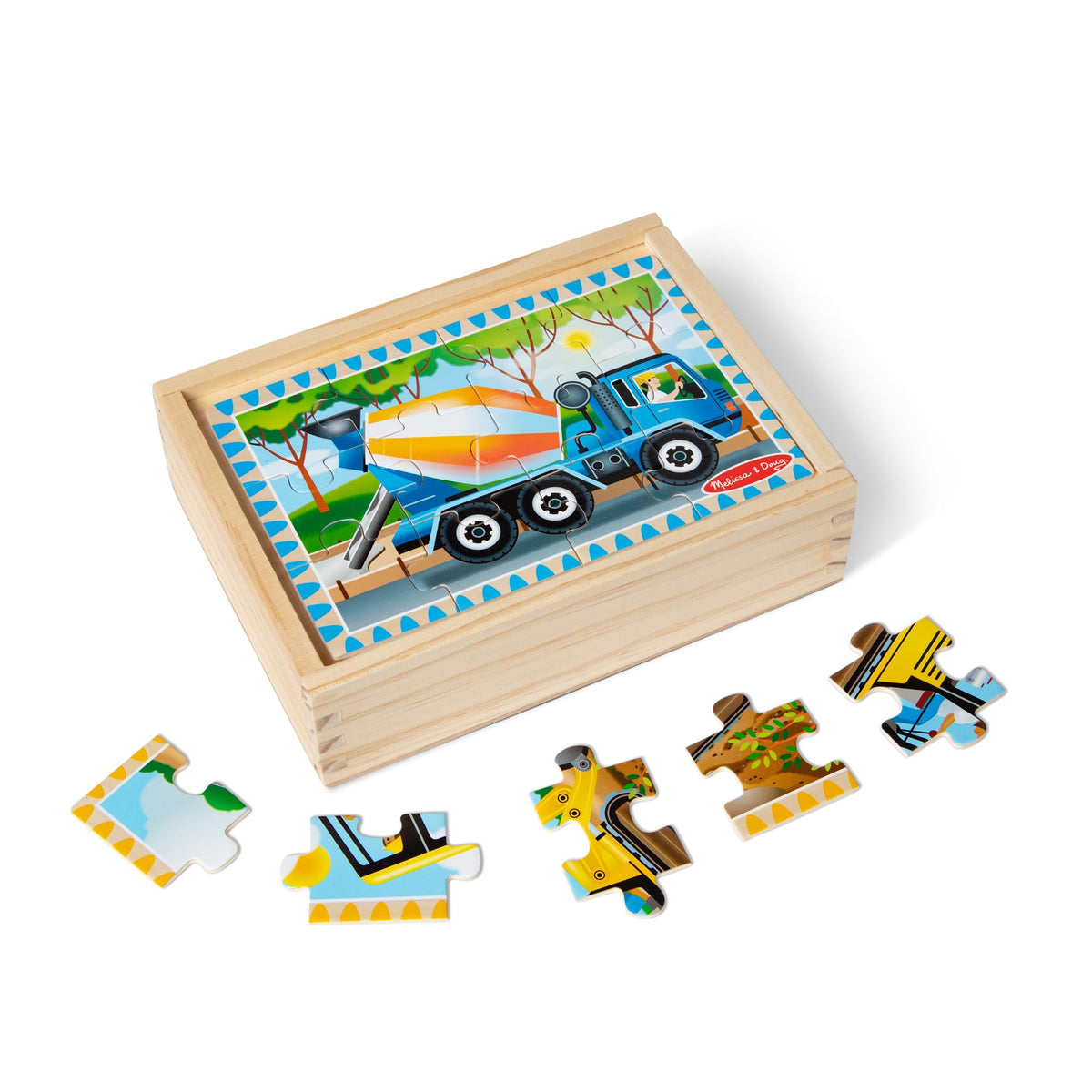 Melissa & Doug 4-in-1 Wooden Vehicle Jigsaw Puzzle 48-Piece Set