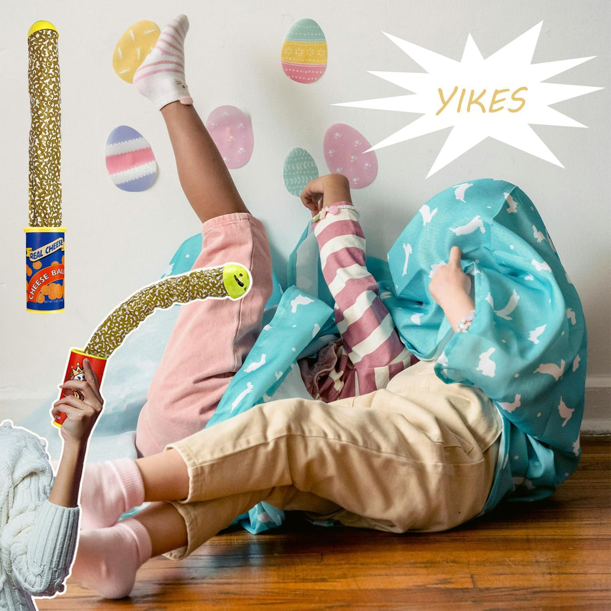 SnaFununy Prank Potato Chip Can Snake Pranks Jump Spring Toy Prankster Stuff Gifts for Adults, Gags Practical Joke Toys for Halloween Party Decoration Fun Toys,April Fools' Day Pranks，Blue-Cute Small