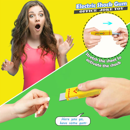 Pushmick 6 PCS Prank Toys, Fun Electric Shock Toys Such as pens, lighters, and Chewing Gum, indispensable Tools for Teasing Friends and Suitable for Parties and Humor.