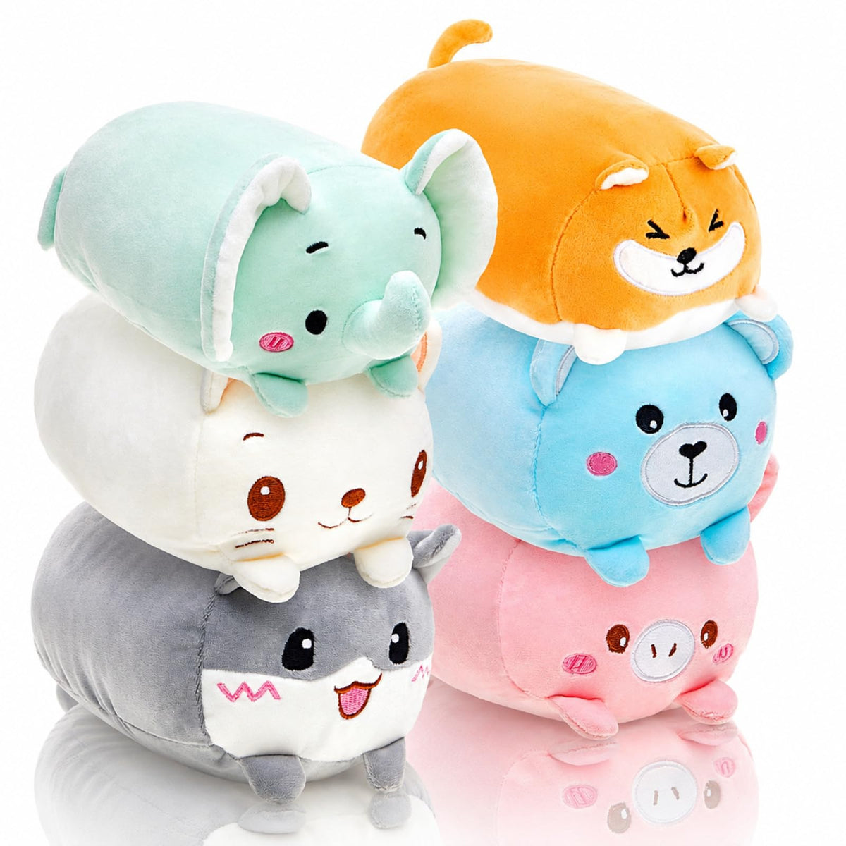 9 Pcs Stuffed Animals Plushies Bulk 8"Cute Plush Toys, 9 Cute Animal