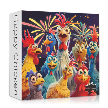 Chicken Puzzles for Adults 1000 Piece, PICKFORU Funny Chicken Jigsaw Puzzle, Garden Farm Flower Animal Rooster Themed, Patchwork Art Challenge Puzzle