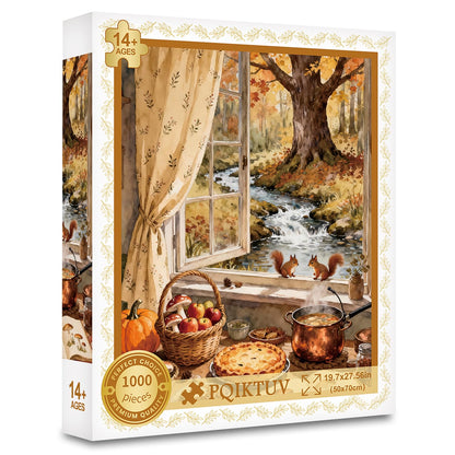 1024 Piece Puzzle for Adults, Four Seasons Window View
