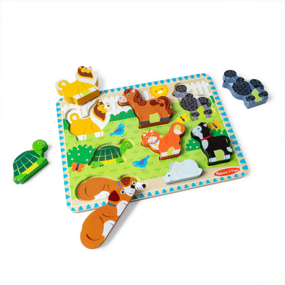 Melissa & Doug Farm Wooden Chunky Puzzle (8 pcs) - FSC Certified