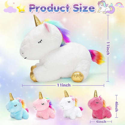 Unicorn Toys for Girls, Unicorn Mommy Stuffed Animal with 4 Baby Unicorns
