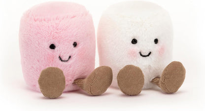Jellycat Amuseables Pink and White Marshmallows Stuffed Toy, 3.5 inches | Food Plush | Fun Gift Idea