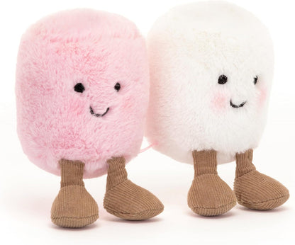 Jellycat Amuseables Pink and White Marshmallows Stuffed Toy, 3.5 inches | Food Plush | Fun Gift Idea