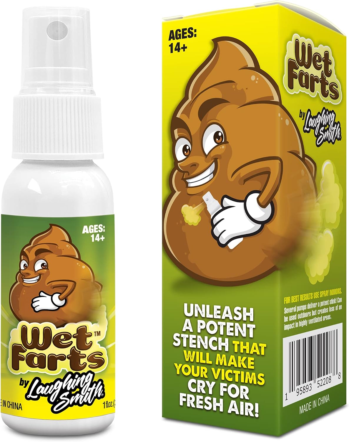 Laughing Smith - Wet Farts - Potent Stink Spray - Extra Strong Stink - Hilarious Gag Gifts & Pranks for Adults or Kids - Prank Stink Stuff - Non Toxic - Smells Like Really 'Bad' Gas