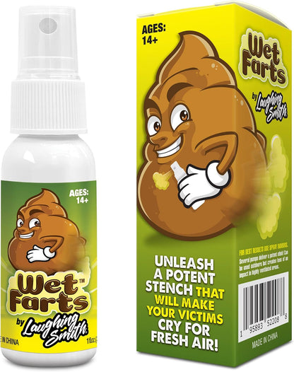 Laughing Smith - Wet Farts - Potent Stink Spray - Extra Strong Stink - Hilarious Gag Gifts & Pranks for Adults or Kids - Prank Stink Stuff - Non Toxic - Smells Like Really 'Bad' Gas