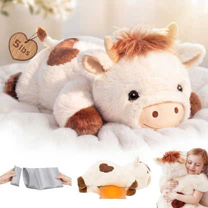 Mewaii Weighted Stuffed Animals Cow Plush, Heatable Coolable, 2-5lbs, 23in