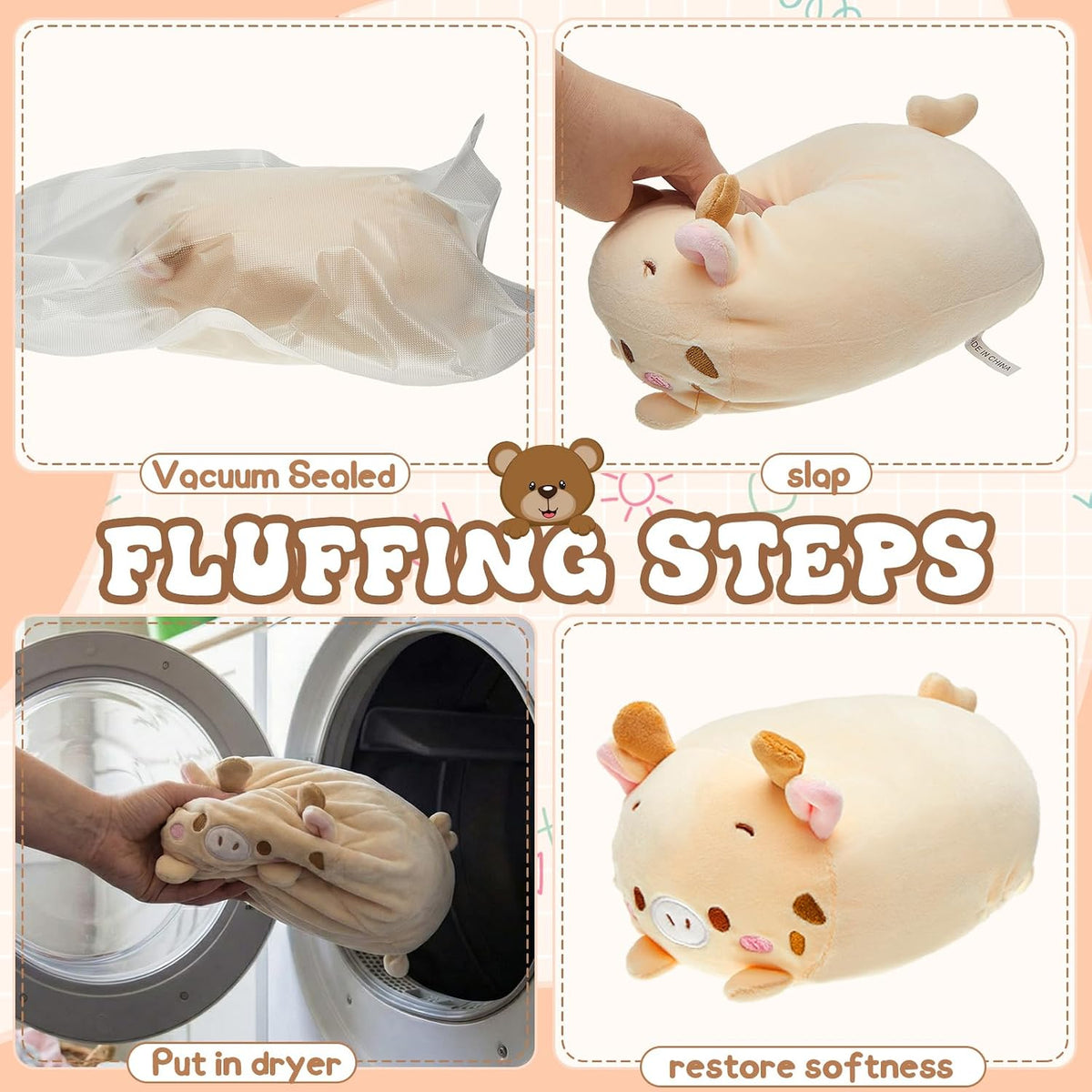 9 Pcs Stuffed Animals Plushies Bulk 8"Cute Plush Toys, 9 Cute Animal