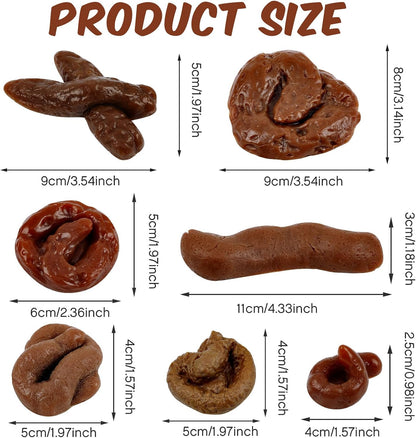 Chivao 7 Pcs Fake Poo Realistic Fake Turd Prank Poo Toy Gag, Cute, Normal