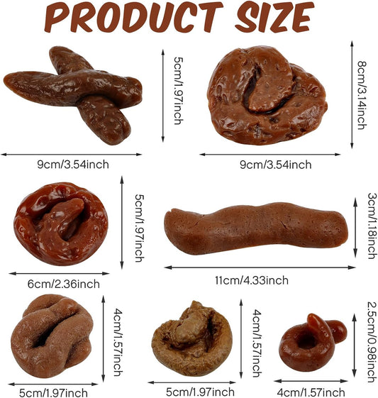 Chivao 7 Pcs Fake Poo Realistic Fake Turd Prank Poo Toy Gag, Cute, Normal