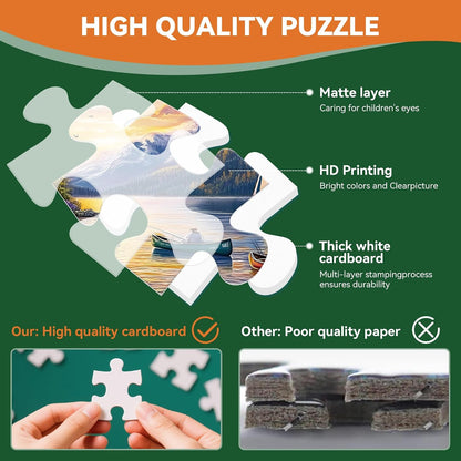 Jigsaw Puzzle for Adults 500 Pieces – 500 Piece Puzzle with Scenic Cabin, Interlocking Adult Puzzles, Letter Clues, Home Decor Gift | 20.5 x 15 in