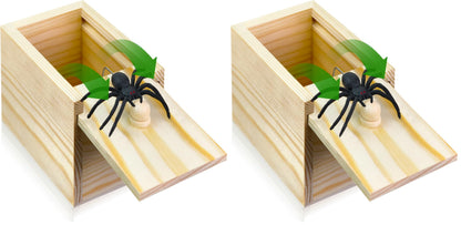 PARNIXS Surprise Spider Prank Box，Handcrafted Spider in a Box Stocking Stuffers,New Year's Surprise Toy and Gag Gift Practical Joke for Adults Men Women Birthday