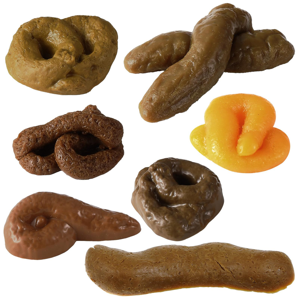 Chivao 7 Pcs Fake Poo Realistic Fake Turd Prank Poo Toy Gag, Cute, Normal