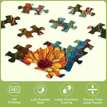 500 Piece Puzzles for Adults, Stained Glass Desert Landscape Jigsaw Puzzle