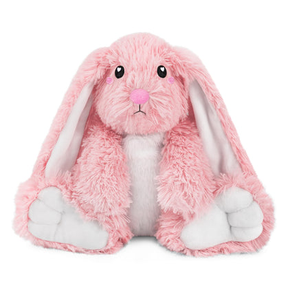 Bunny Microwavable & Weighted Stuffed Animals - 1.5 Lbs Unscented Heating Pad for Period Cramps Pain Relief and Anxiety, Cute Bunny Plush Toys Gifts for Women Girls Adults and Kids by Happy Fuel