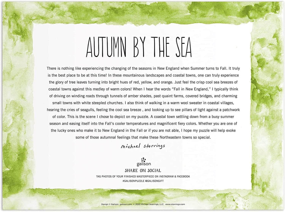 Galison - Autumn By the Sea 1000 Piece Jigsaw Puzzle for Adults