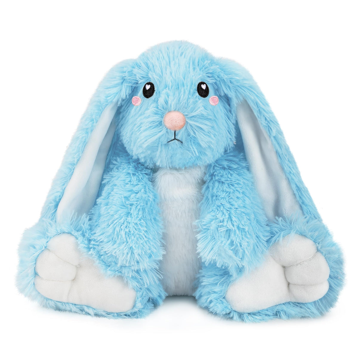 Bunny Microwavable & Weighted Stuffed Animals - 1.5 Lbs Unscented Heating Pad for Period Cramps Pain Relief and Anxiety, Cute Bunny Plush Toys Gifts for Women Girls Adults and Kids by Happy Fuel