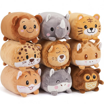 9 Pcs Stuffed Animals Plushies Bulk 8"Cute Plush Toys, 9 Cute Animal
