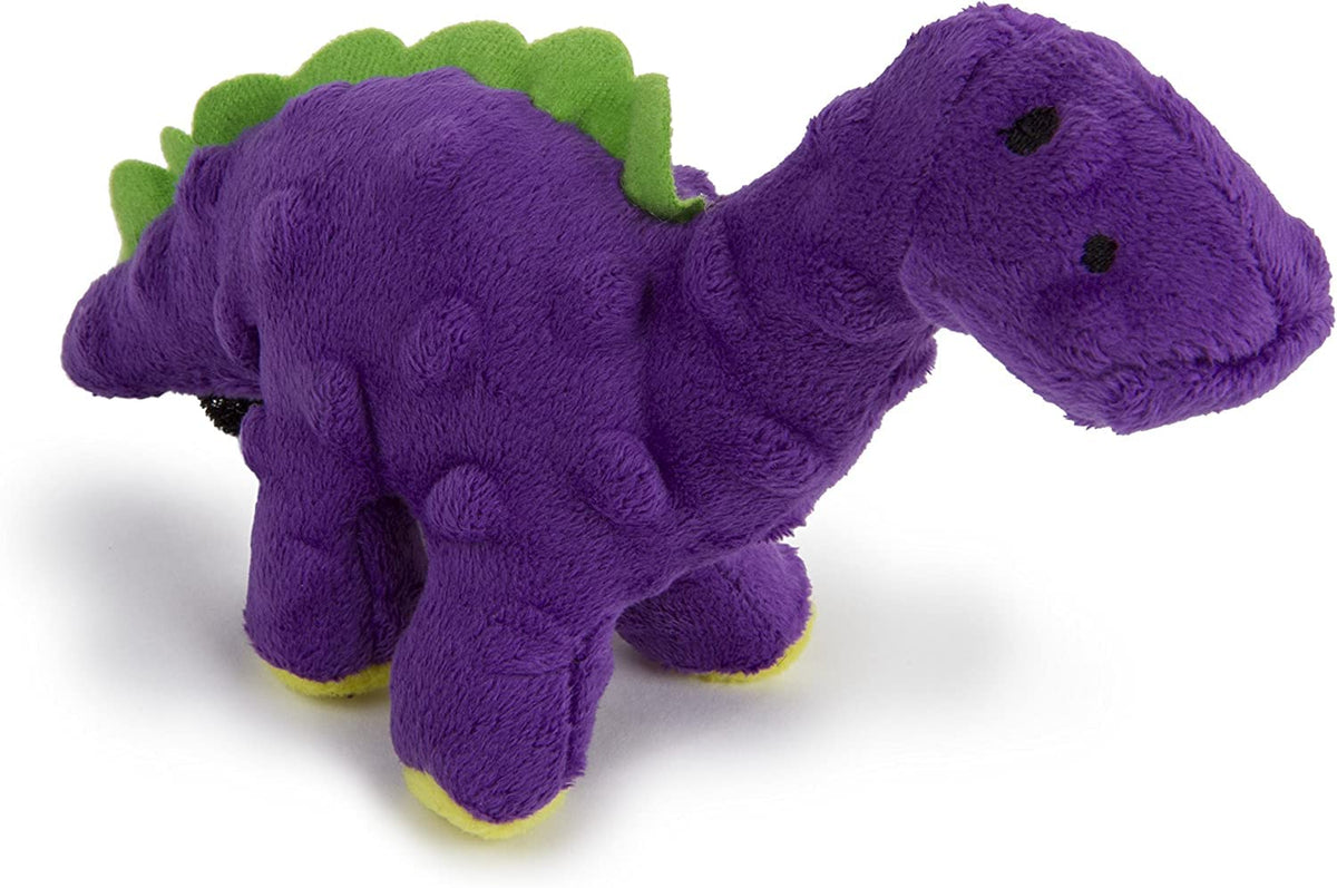 goDog Dinos Frills Squeaky Plush Dog Toy with Chew Guard Technology, Durable Fabric & Squeaker for Active Play, Gray, Large