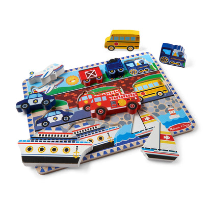 Melissa & Doug Farm Wooden Chunky Puzzle (8 pcs) - FSC Certified