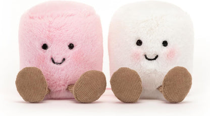 Jellycat Amuseables Pink and White Marshmallows Stuffed Toy, 3.5 inches | Food Plush | Fun Gift Idea