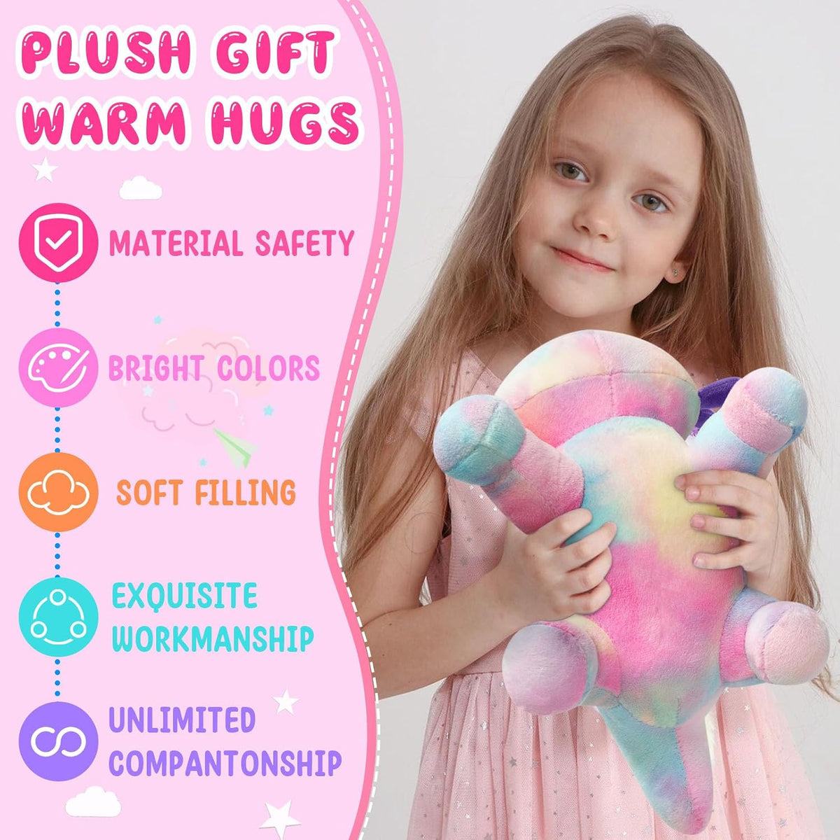 10.8 inch Plush Axolotl Stuffed Animal, Axolotl Plush Toys, Cute Stuffed Cotton Plush Pillow Kawaii Salamander Gifts for Girls & Boys, Plushies has (Axolotl Plush)