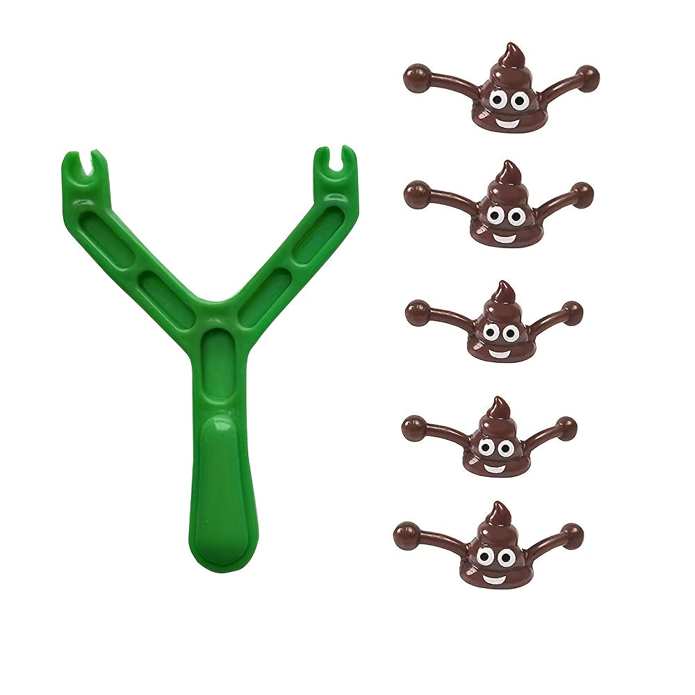 Funny Christmas Gift: a Slingshot Poop Launcher, a Quirky Prank Toy That Shoots Poop, New Cross-Border Toy, 6pcs