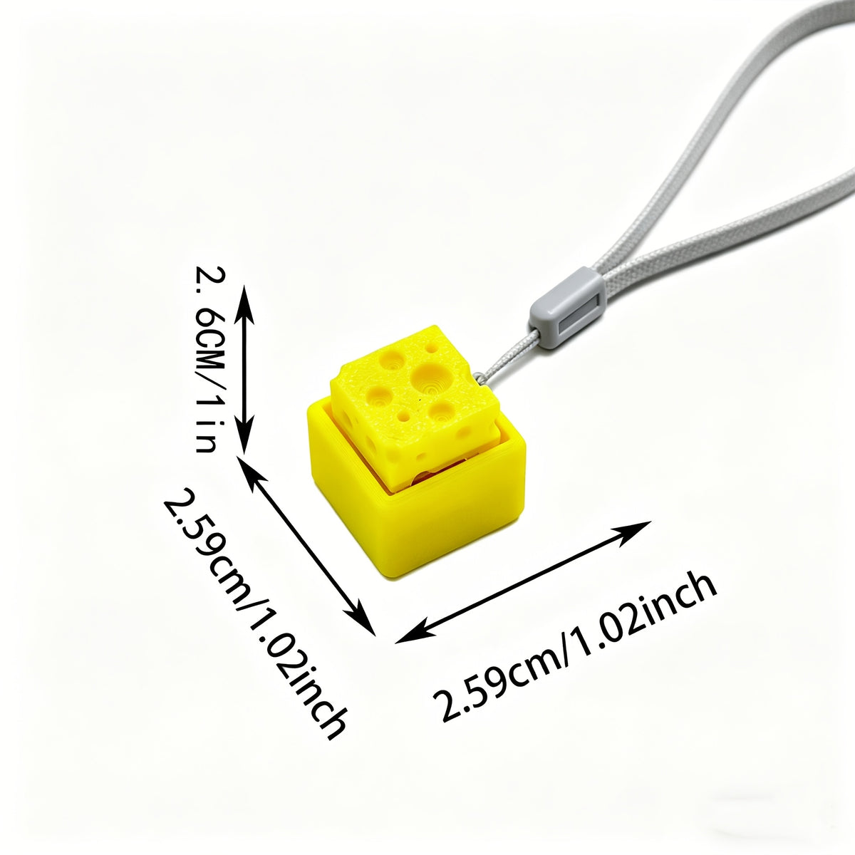 Cheese-Shaped Mechanical Button Pendant Keychains - Vibrant Yellow, Ideal Gift for Friends & Casual Accessories, Casual Accessories | Vibrant Yellow Keychains | Durable Plastic