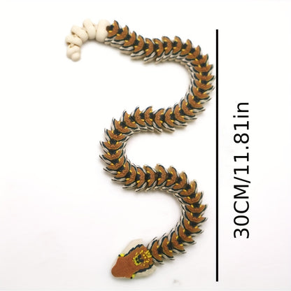 Realistic 3D Printed Viper Figurine - Flexible and Freely Movable - Portable and Easy to Carry. Suitable as a Gift for Easter, Christmas, St. Patrick's Day, April Fool's Day, Thanksgiving, National Flag Day, Mother's Day, and Arbor Day
