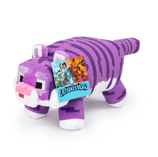 Jay Franco Minecraft Polyester Fuzzy Pillow Buddy - Soft Plush Unisex Collectable Plush Stuffed Animal, 6x19x11 In, Features Wolf, Tuxedo Cat, Axolotl, Chicken Jockey, Home & Travel Gift, Room Decor with Playful Look