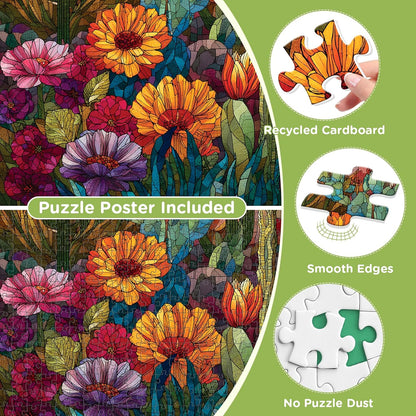500 Piece Puzzles for Adults, Stained Glass Desert Landscape Jigsaw Puzzle
