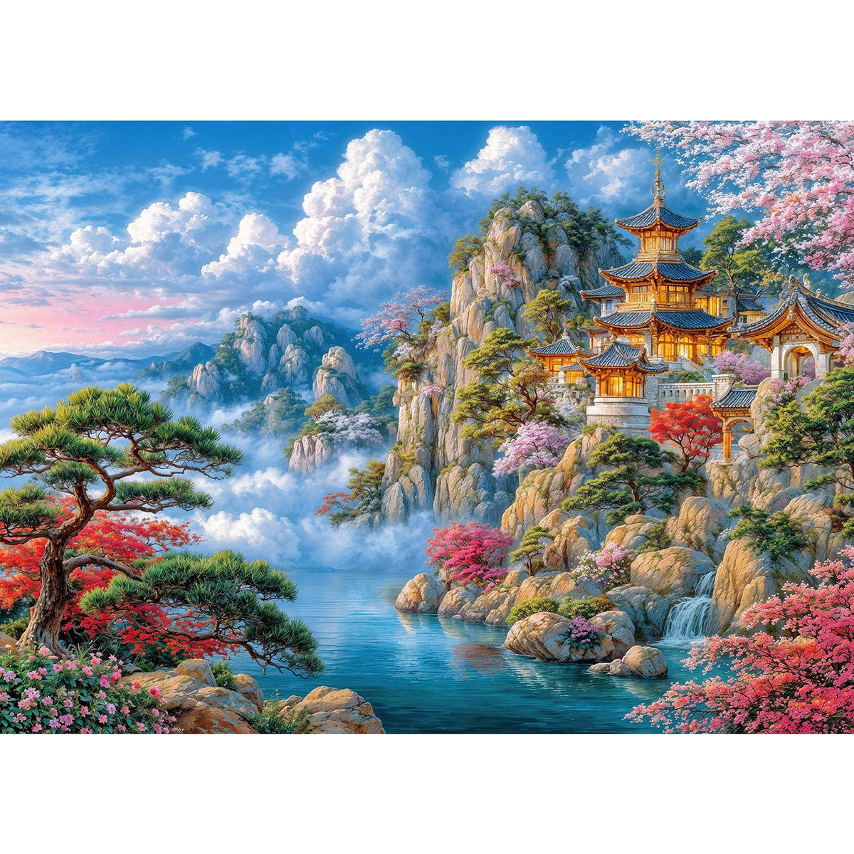 1000 Piece Puzzle for Adults, Flower House Jigsaw Puzzle, Family Puzzles Game, Interlock Perfectly No Dust, Home Decoration Puzzle, Gifts for Parents
