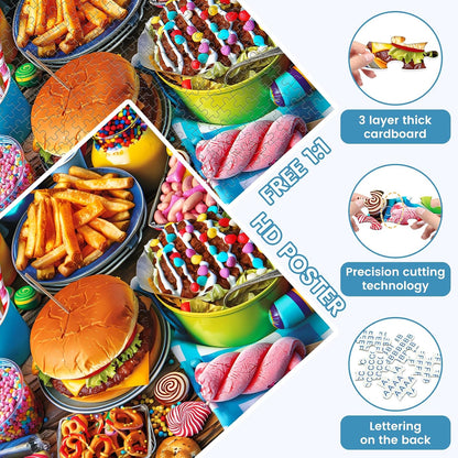 500 Piece Puzzle for Adults, Hamburger Jigsaw Puzzles 500 Pieces