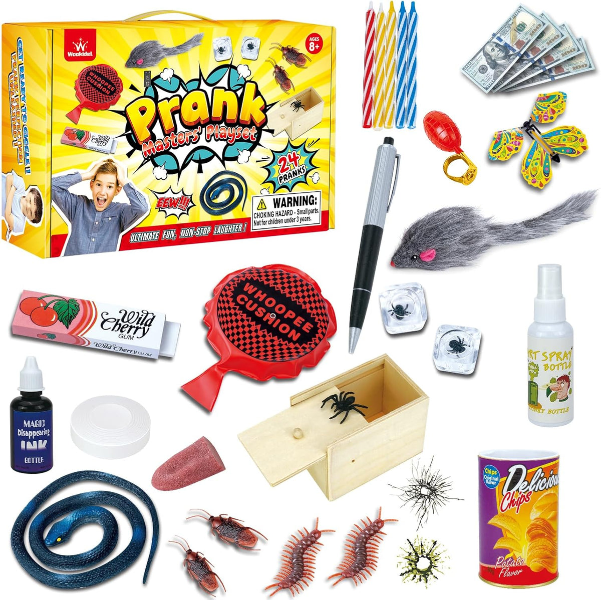wookidel Prank Kit-35 Pranks for Kids & Adults, Prank Stuff April Fools