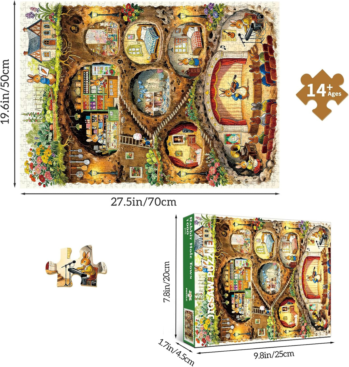 HUADADA Puzzles for Adults 1000 Pieces-Rabbit House Puzzles