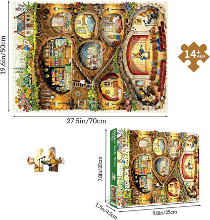 HUADADA Puzzles for Adults 1000 Pieces-Rabbit House Puzzles