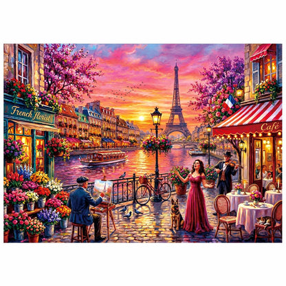 Vintage Paint Hummingbird Flower 1000 Piece Puzzles for Adults