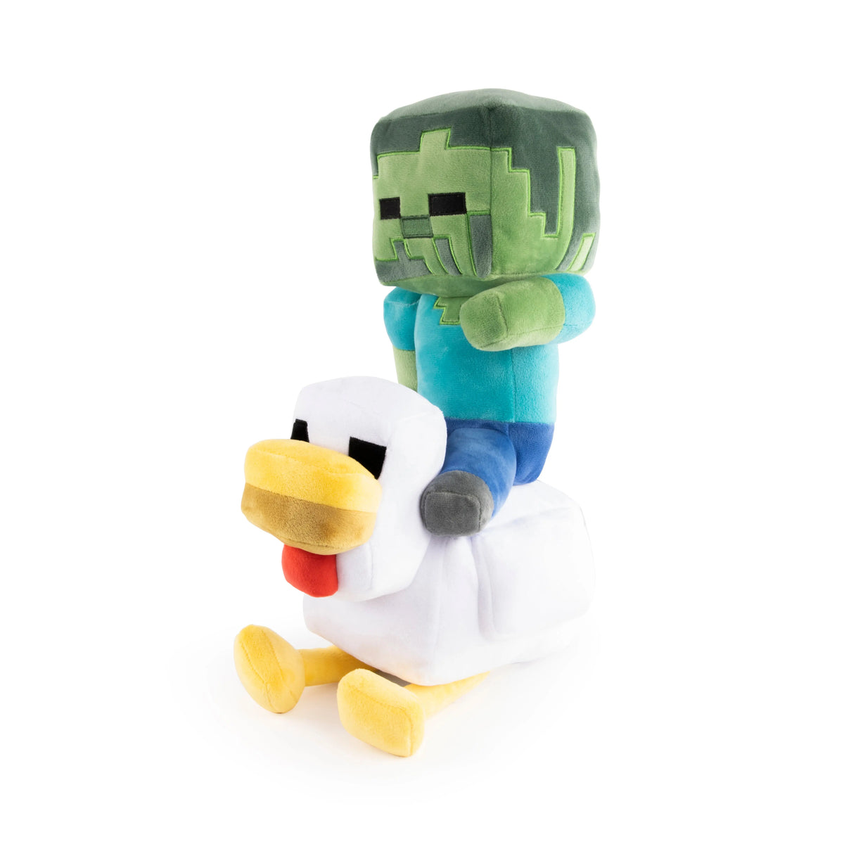 Jay Franco Minecraft Polyester Fuzzy Pillow Buddy - Soft Plush Unisex Collectable Plush Stuffed Animal, 6x19x11 In, Features Wolf, Tuxedo Cat, Axolotl, Chicken Jockey, Home & Travel Gift, Room Decor with Playful Look