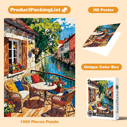 Riverside Terrace 1000 Piece Jigsaw Puzzle for Adults