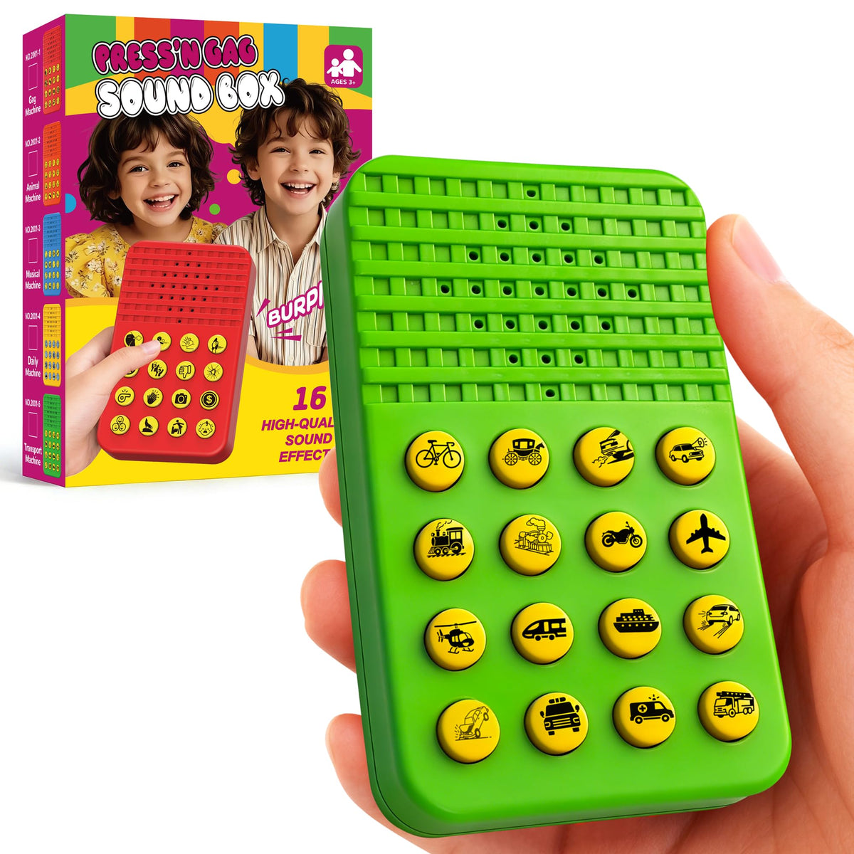 Sound Effects Machine, 16 Hilarious Sounds Toys for Kids Ages 8-13, Fart Prank Stuff, Practical Joke Gift for Teen Boys, Cool Gadgets Birthday Gift for Boys 6 7 8 9 Year Old, Adjustable Volume