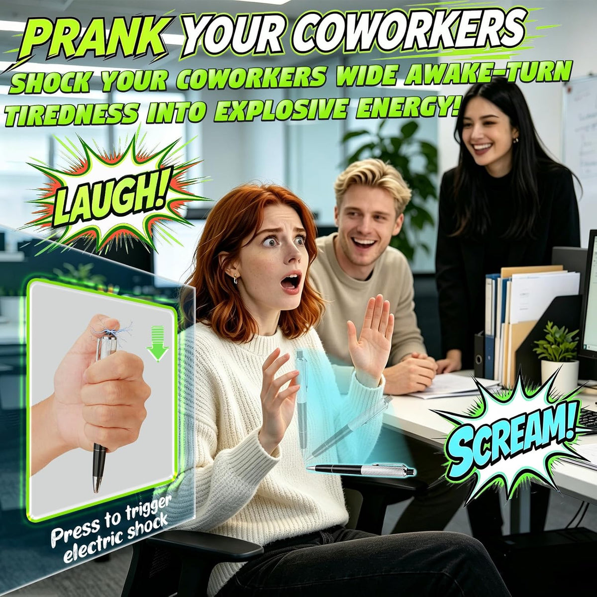 6-Piece Electric Shock Prank Toy Set Featuring Three Types of Electric Shocking Methods. It Makes Your Friends tremble Suddenly and can add Humor to Any Party.