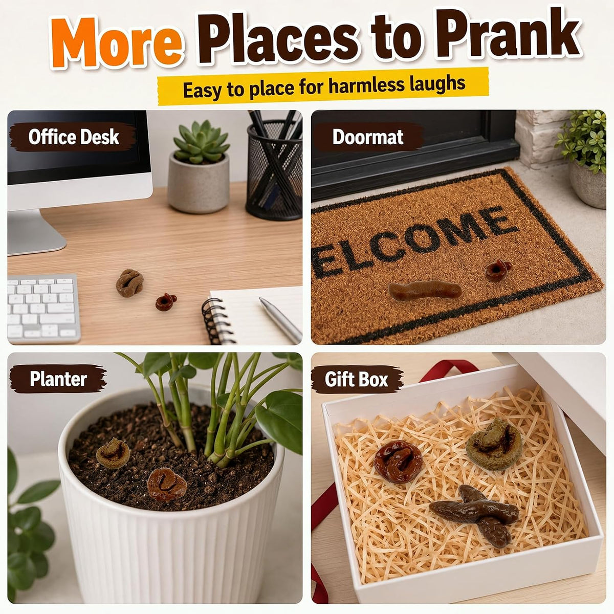 Chivao 7 Pcs Fake Poo Realistic Fake Turd Prank Poo Toy Gag, Cute, Normal