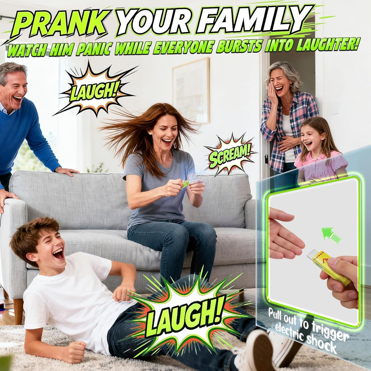 6-Piece Electric Shock Prank Toy Set Featuring Three Types of Electric Shocking Methods. It Makes Your Friends tremble Suddenly and can add Humor to Any Party.