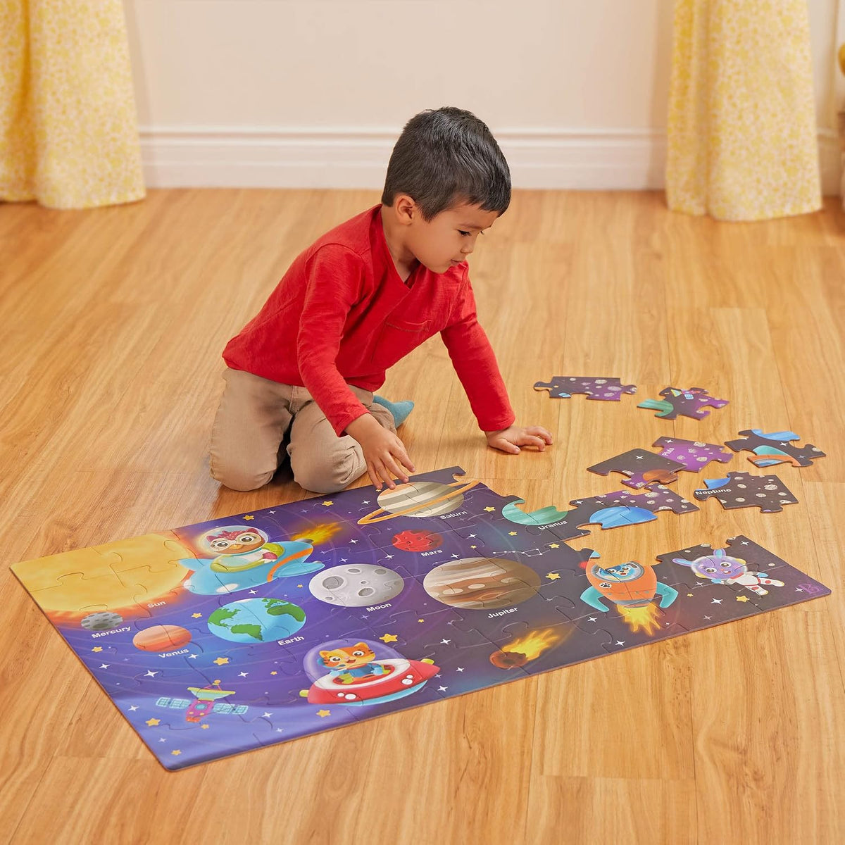 B. toys Gigantic Jigsaw Floor Puzzles, 3-Pack 48-Piece Jumbo Set, Tiles